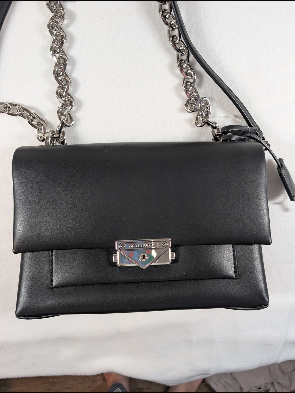 NWT‎ Michael Kors black and silver chain detail purse - Picture 2 of 10